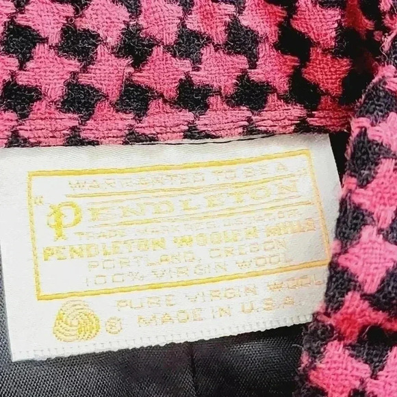 Vintage Pendleton Virgin Wool Checkered Pencil Skirt Size 10  3320 - Picture 9 of 11